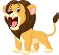 Cartoon lion roaring Royalty Free Stock Photo