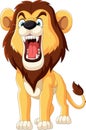 Cartoon lion roaring on white background Royalty Free Stock Photo