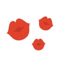 Cartoon lips. Kisses. Xo-xo.