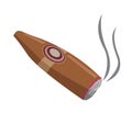 Cartoon lit cigar with smoke