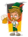 Cartoon little bavarian with hat and beer Royalty Free Stock Photo