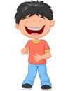 Cartoon Little boy laughing and pointing