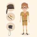 Cartoon little boy scout. Royalty Free Stock Photo
