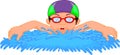Cartoon little boy swimmer Royalty Free Stock Photo