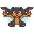 Cartoon little cerberus on white background