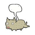 cartoon little dog cocking leg with speech bubble