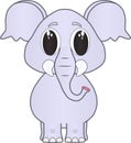 A cartoon of a little elephant waiting for his friend to come to play together Royalty Free Stock Photo