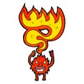 cartoon little fire imp Royalty Free Stock Photo