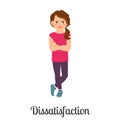 Cartoon little girl dissatisfaction feeling