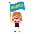 Cartoon Little Kid Saying Sorry Royalty Free Stock Photo