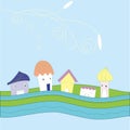 Cartoon little lovely houses