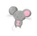 Cartoon little mouse. Cute sweet animal character