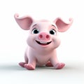 Adorable 3d Pig Baby With Big Eyes - Vibrant And Detailed Uhd Image