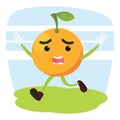 Cartoon live fruit character design vector
