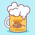 Cartoon liver in the beer