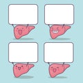 Cartoon liver with blank billboard