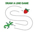 Cartoon Lizard Draw a Line Game for Kids