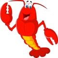 Cartoon lobster waving Royalty Free Stock Photo