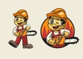 Cartoon of Logger Boy Worker Mascot