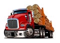 Cartoon logging truck Royalty Free Stock Photo