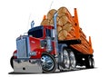 Cartoon logging truck Royalty Free Stock Photo
