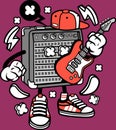 guitar music mascots logo illustration download