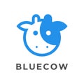 Cartoon logo vector of a cow minimalist style