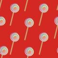 Cartoon lollipops seamless pattern.