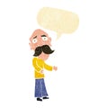 cartoon lonely old man with speech bubble