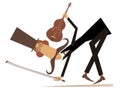 Cartoon long mustache violinist