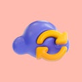 Cartoon look Cloud refresh icon 3d render concept for file reloading