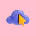 Cartoon look cloud selection icon 3d render concept for file