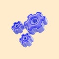 cartoon look gear icon 3d render concept for technical problem solve