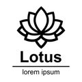 Cartoon lotus outline logo