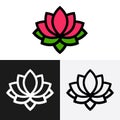 Cartoon lotus outline logo