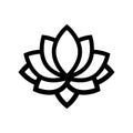 Cartoon lotus outline