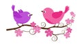 Cartoon love birds illustration Royalty Free Stock Photo