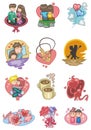 Cartoon love icon Royalty Free Stock Photo