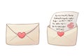 Cartoon love letters Royalty Free Stock Photo