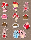 Cartoon love stickers Royalty Free Stock Photo