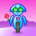 Robot in love with a rose