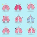 Cartoon lung do different emotion