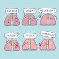 Cartoon lung with week billboard