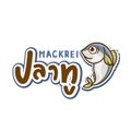 Cartoon Mackerel  Vector on background. Royalty Free Stock Photo