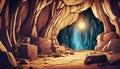 Cartoon Magic Cave Exploration