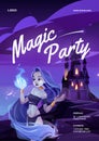 Cartoon magic party poster Royalty Free Stock Photo