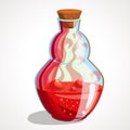 Cartoon magic potion in a glass flask. Vector illustration. Royalty Free Stock Photo