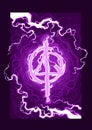 Cartoon Magic Spell Violet Lightning Symbol