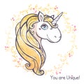 Cartoon magic unicorn.