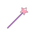 Cartoon magic wand vector background. Cool patch illustration